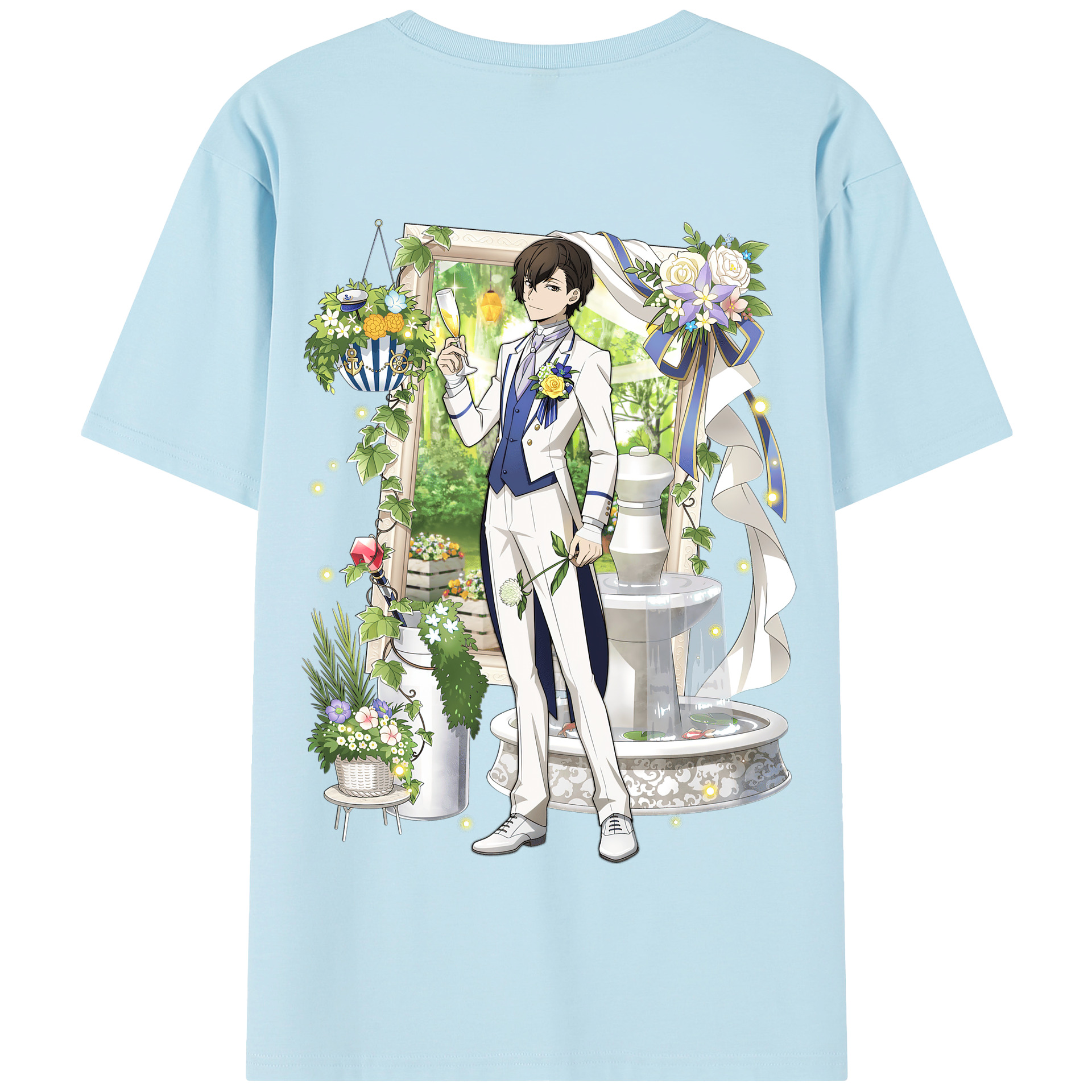 （画像用） 文豪ストレイドッグス Bungo Stray Dogs 綿100％半袖Tシャツ（背面プリント）